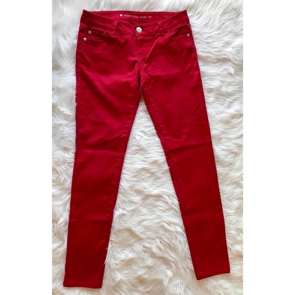 CELEBRITY PINK Red Low Rise Skinny Stretch… - Picture 4 of 4